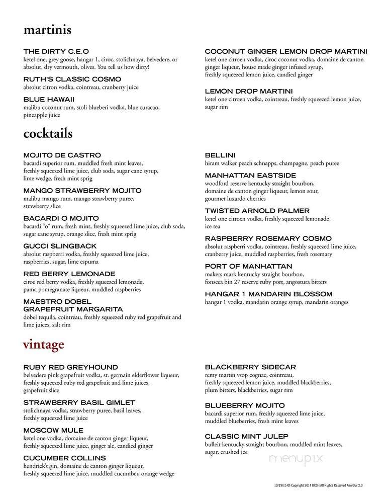 Ruth's Chris Steak House - Durham, NC menu_pic