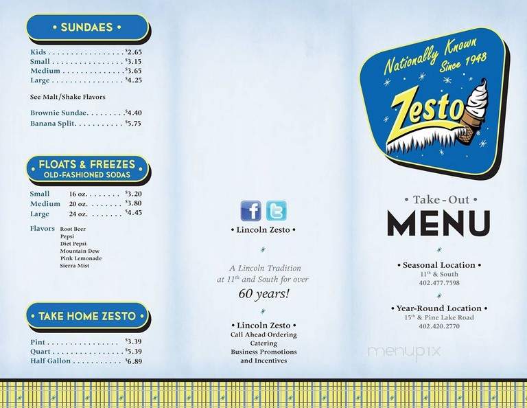 Zesto - Lincoln, NE menu_pic