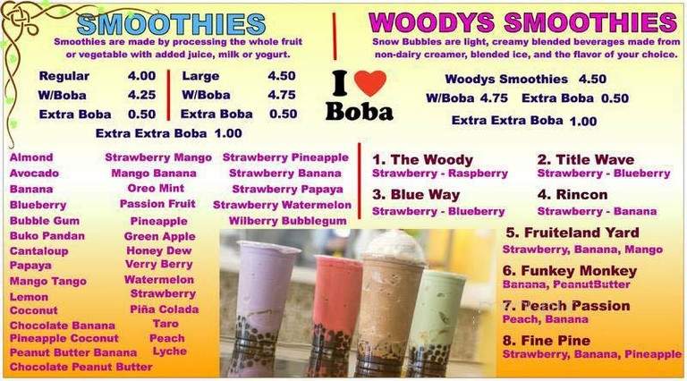 Woody's Yogurt Cafe - Santa Maria, CA menu_pic