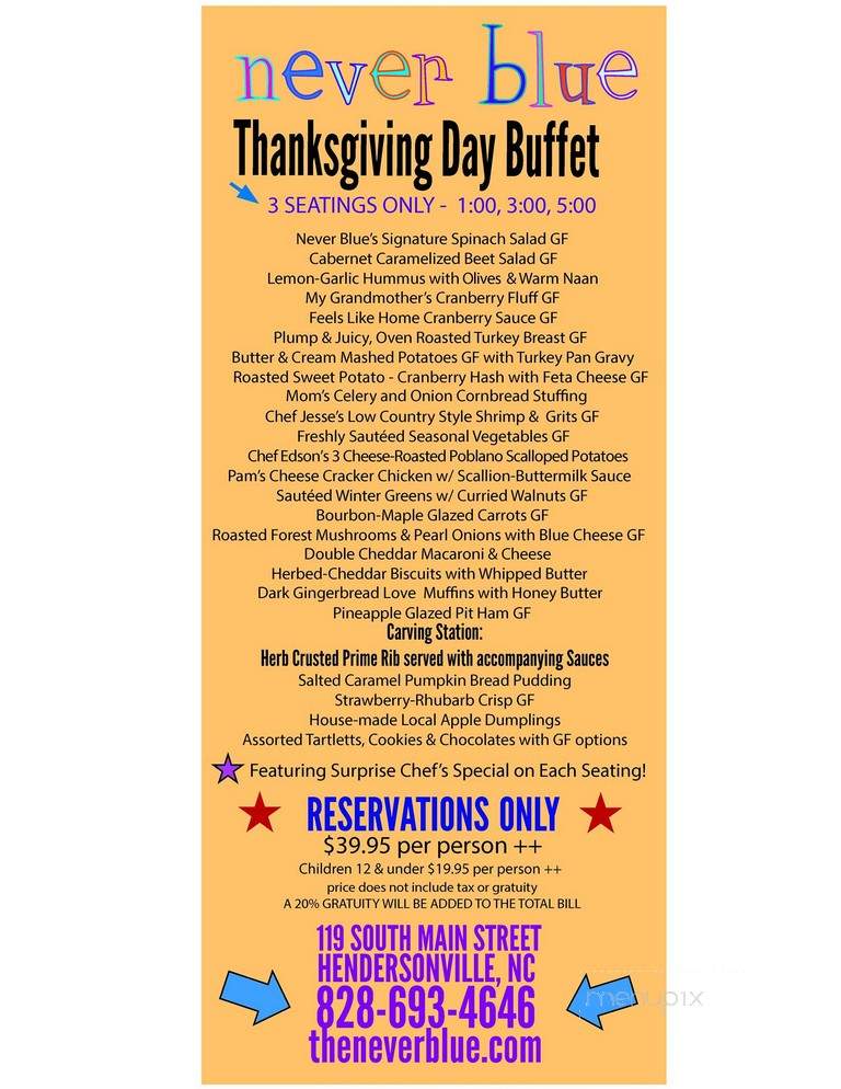 Never Blue - Hendersonville, NC menu_pic