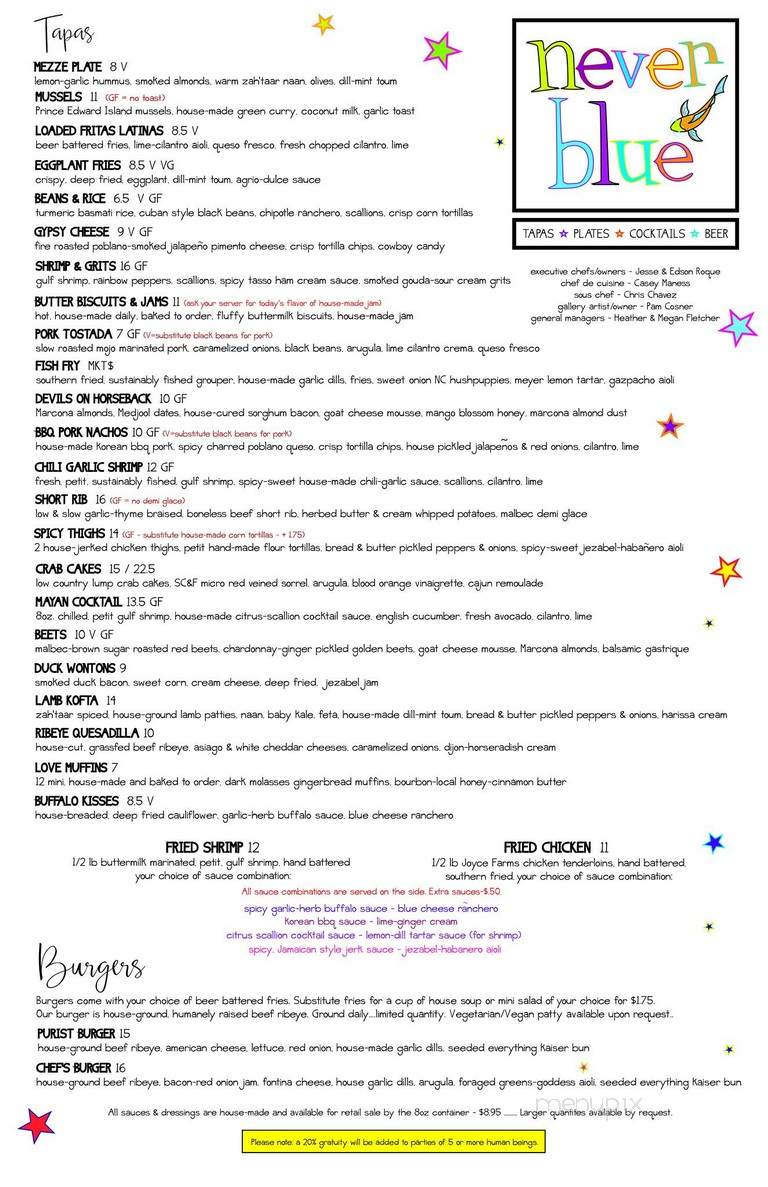 Never Blue - Hendersonville, NC menu_pic