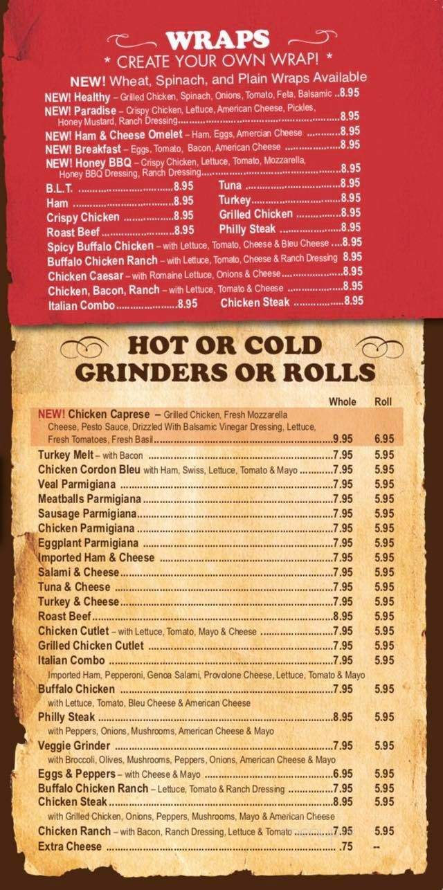 Paradise Pizza - Oakville, CT menu_pic
