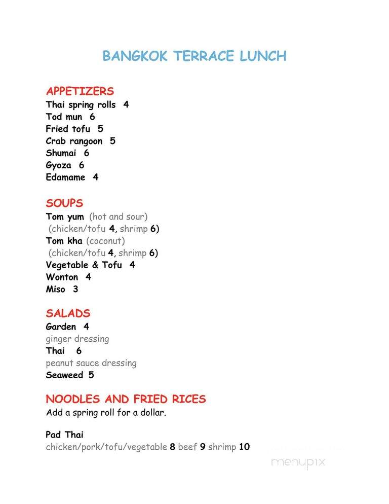 Bangkok Terrace - Cincinnati, OH menu_pic