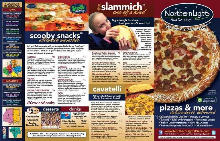 Northern Lights Pizza - Kansas City, MO menu_pic