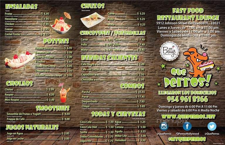 Que Perros - Hollywood, FL menu_pic