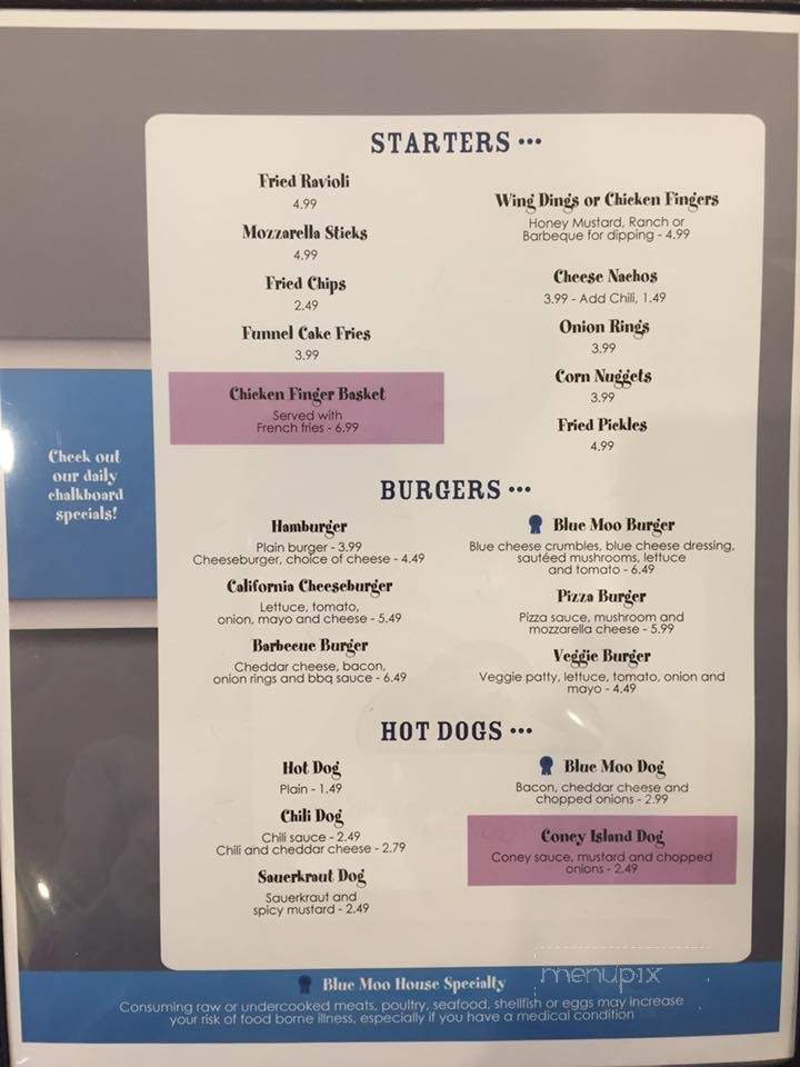 Blue Lantern Drive-in - Bath, PA menu_pic