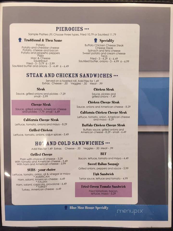 Blue Lantern Drive-in - Bath, PA menu_pic