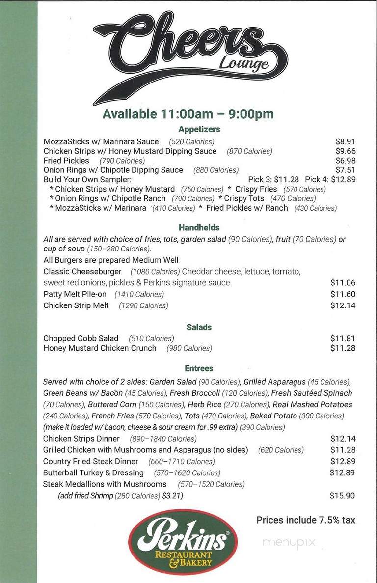 Cheers Sports Bar & Casino - Rapid City, SD menu_pic