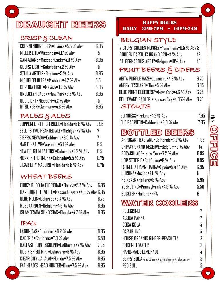 The Office - Delray Beach, FL menu_pic