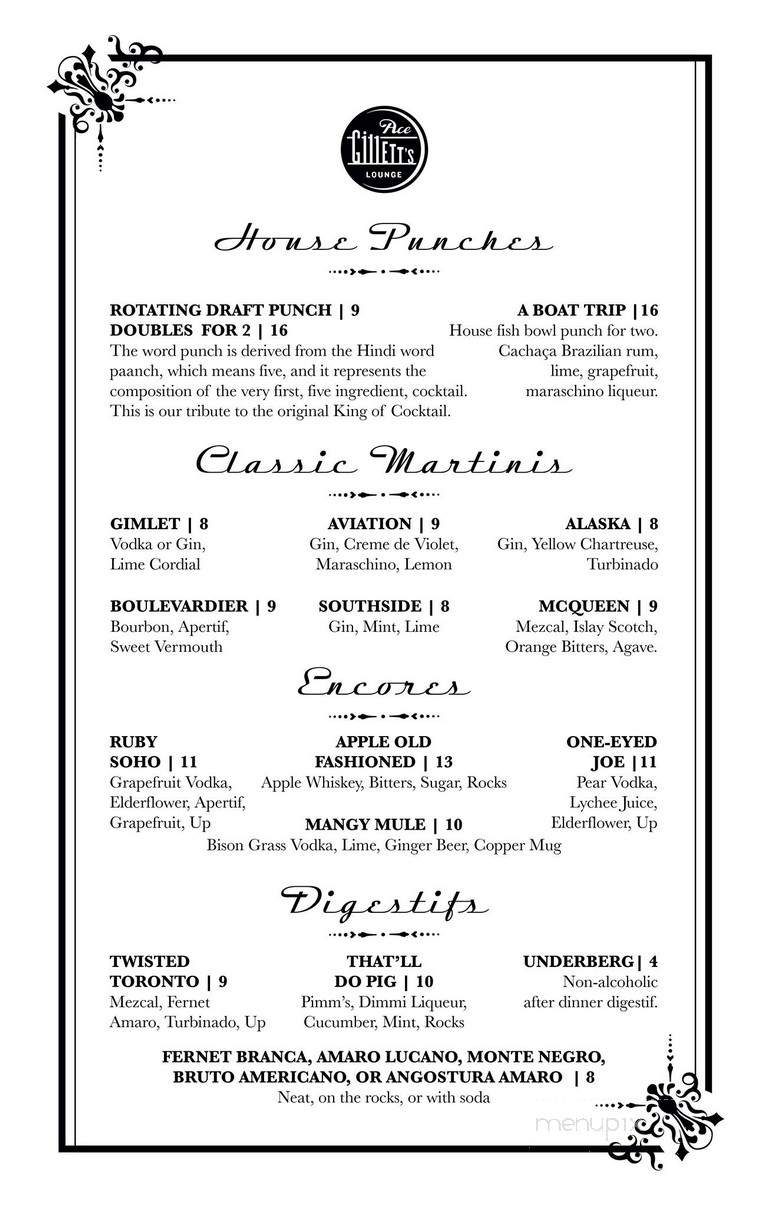 Ace Gillett's Lounge - Fort Collins, CO menu_pic