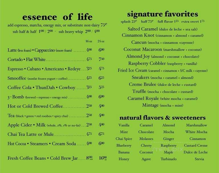 Vintage timeless Coffee - Oklahoma City, OK menu_pic