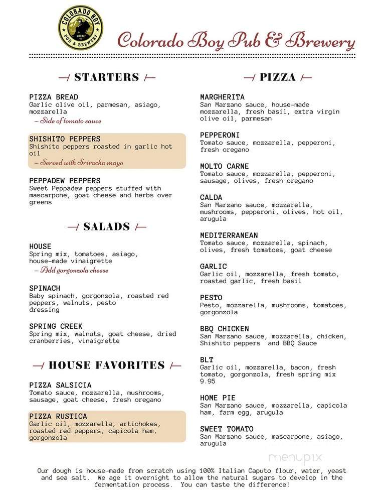 Colorado Boy Pub & Brewery - Ridgway, CO menu_pic