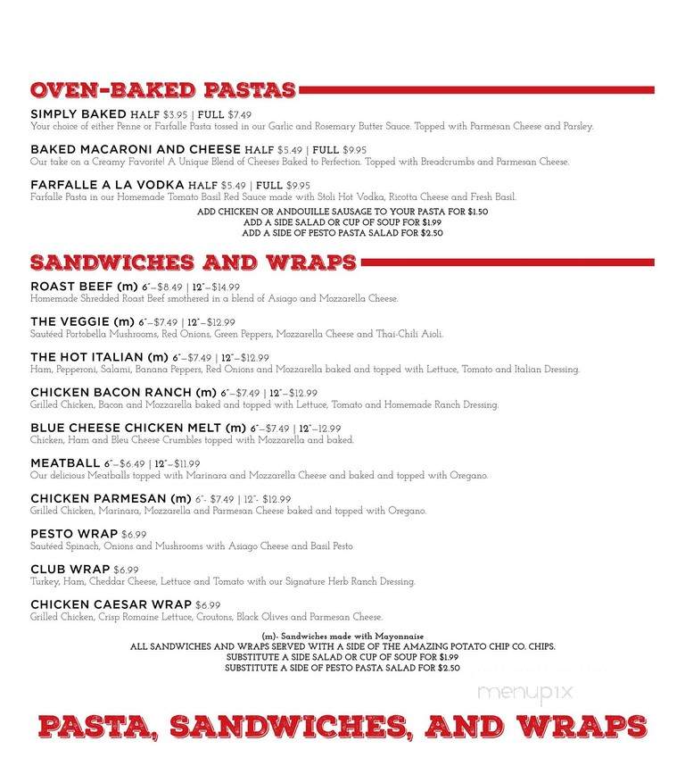 Pearl Street Pizza & Pub - Indianapolis, IN menu_pic