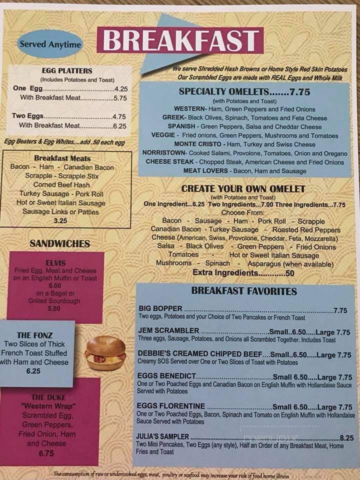 Jem - Norristown, PA menu_pic