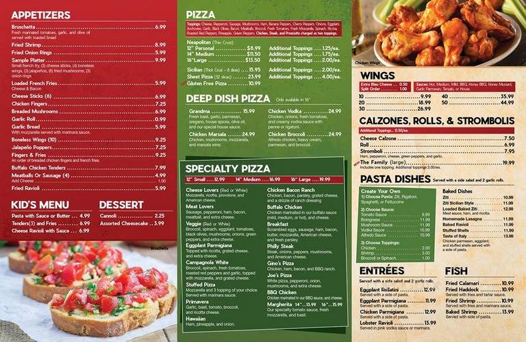 Gino & Joe's Pizza - Buffalo, NY menu_pic