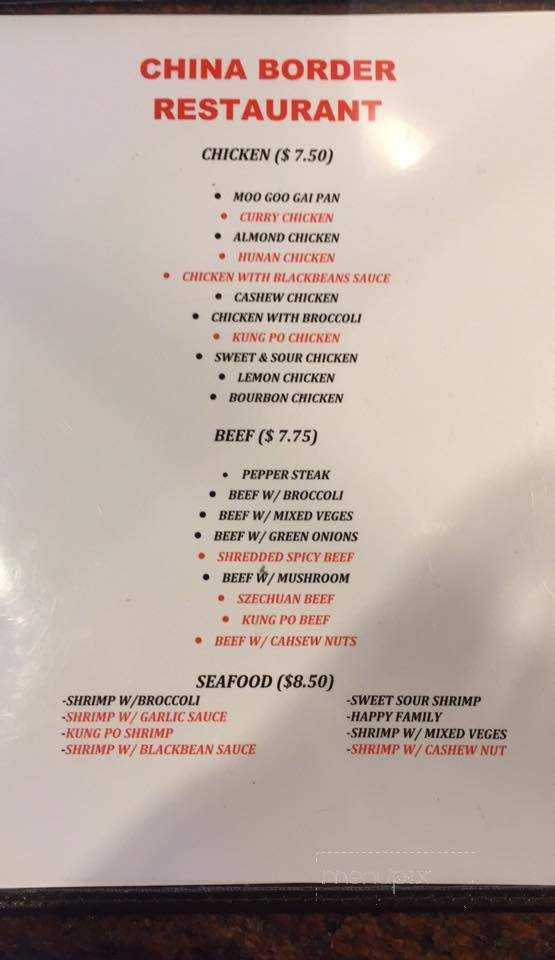 China Border - Houston, TX menu_pic
