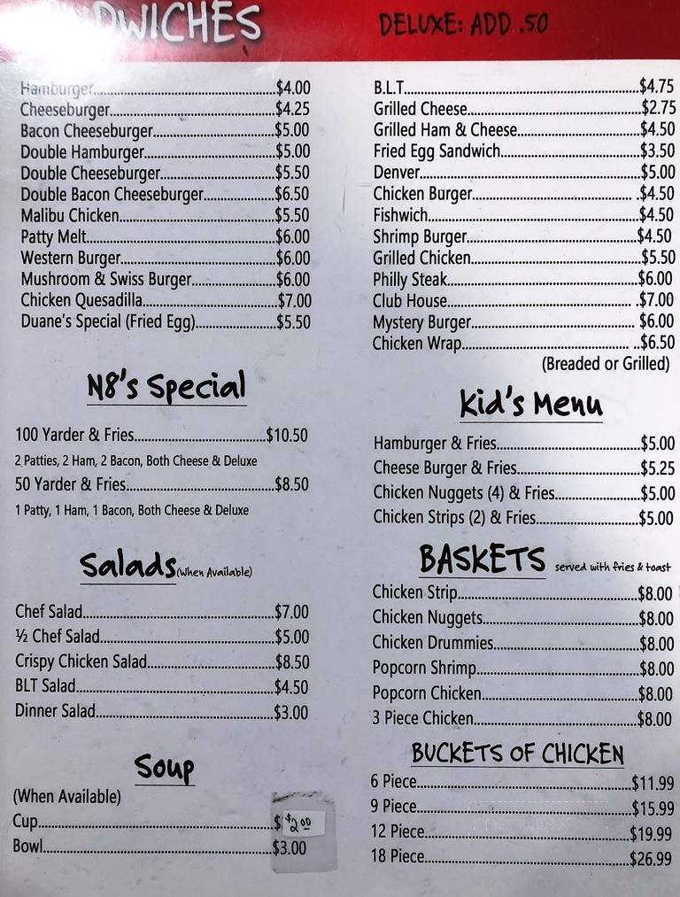 N 8's Place - Saint John, ND menu_pic