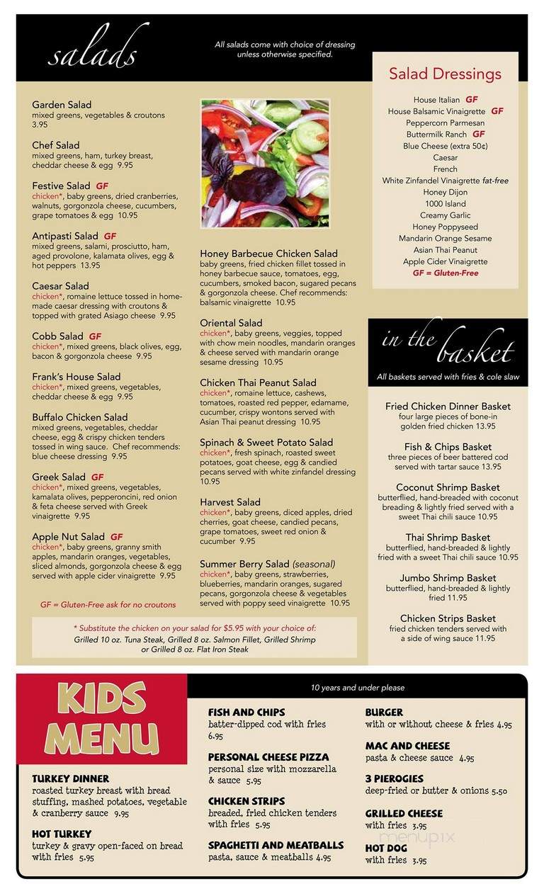 Frank's Place - Lancaster, PA menu_pic