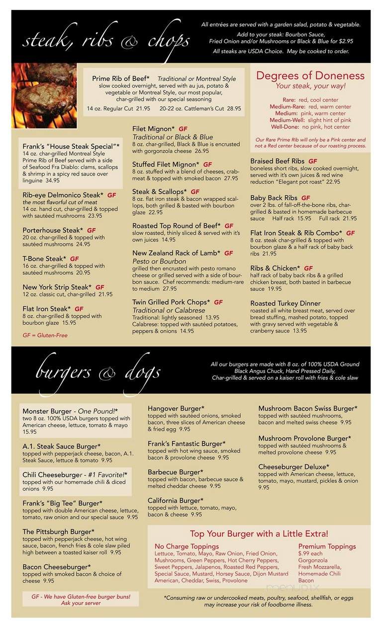 Frank's Place - Lancaster, PA menu_pic