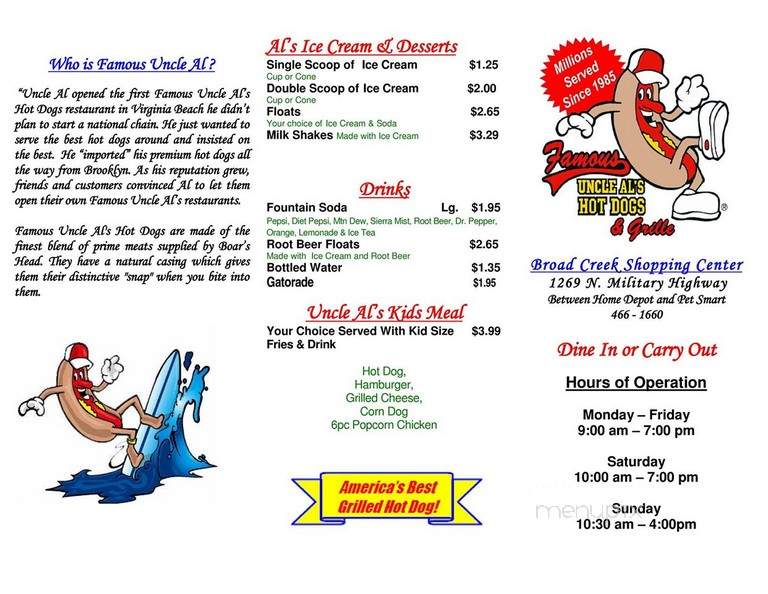 Nick's Hot Dogs & Subs - Portsmouth, VA menu_pic