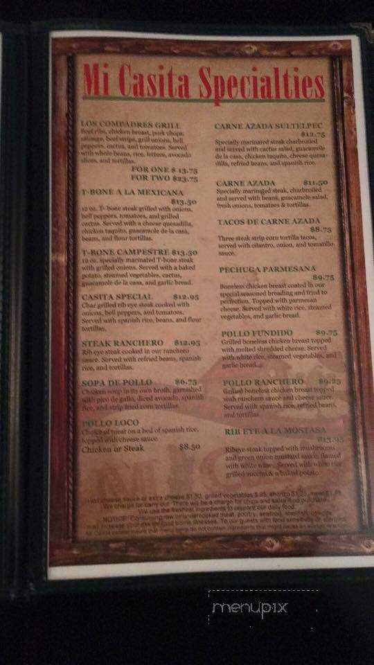 Mi Casita - Ashville, AL menu_pic