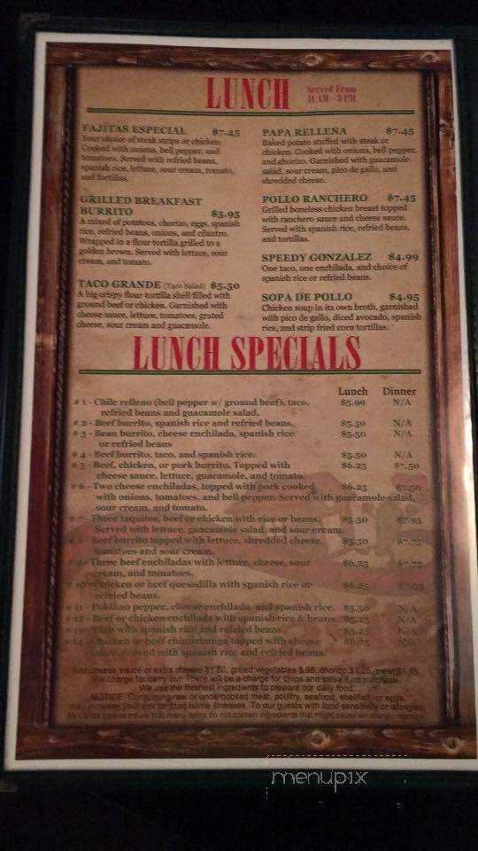 Mi Casita - Ashville, AL menu_pic