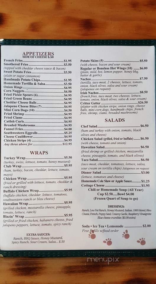 Mc Critters - Pekin, IL menu_pic