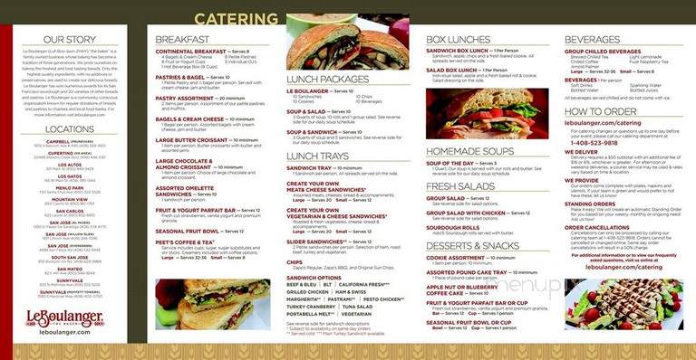 Le Boulanger - San Jose, CA menu_pic