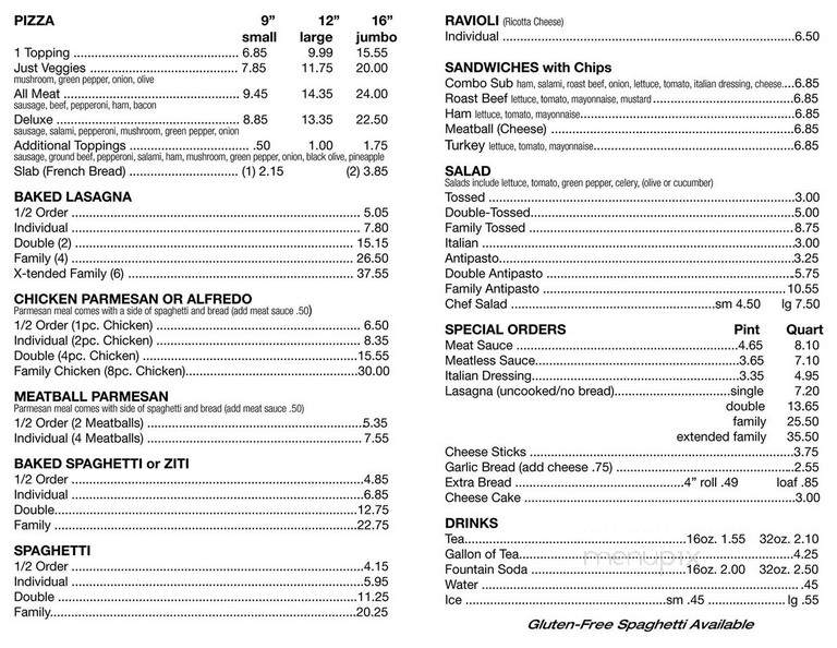 Capri's Pizzeria of Berea - Greenville, SC menu_pic