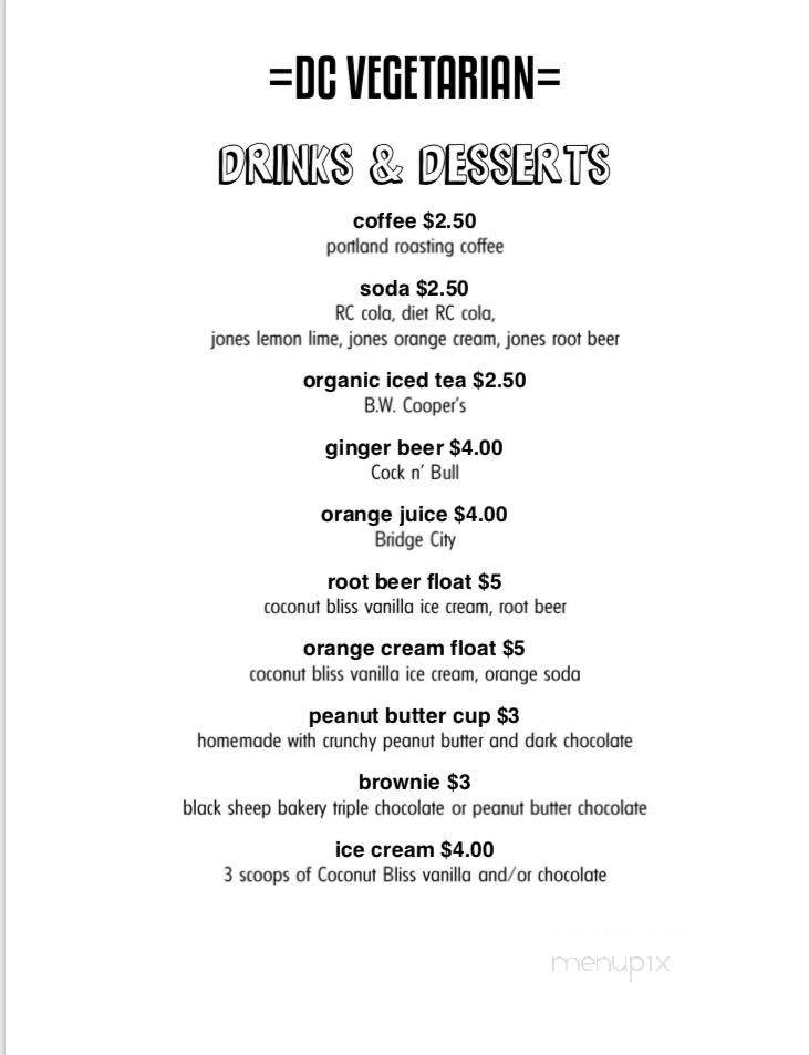 D C Vegetarian - Portland, OR menu_pic