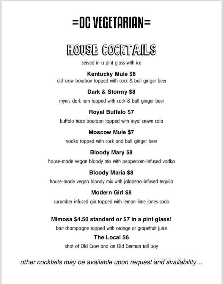 D C Vegetarian - Portland, OR menu_pic