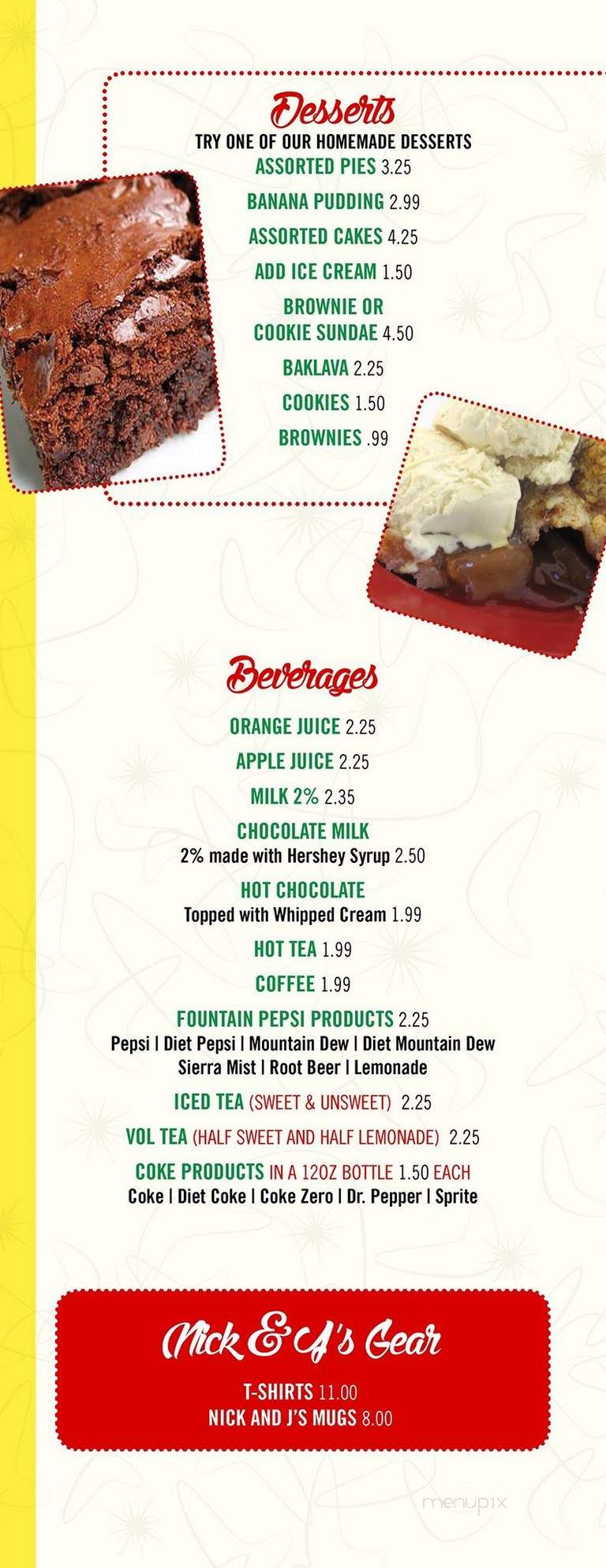 NIck and J's Cafe - Knoxville, TN menu_pic
