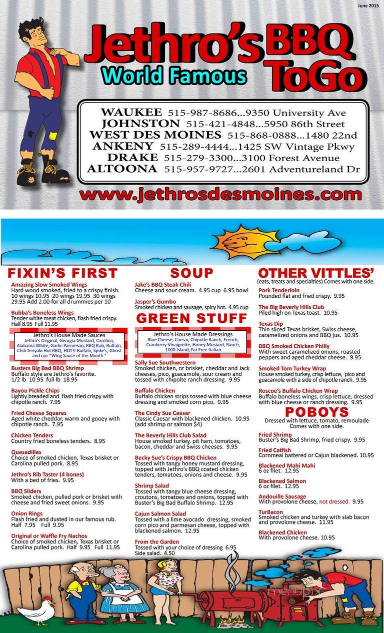 Jethro's BBQ - Des Moines, IA menu_pic