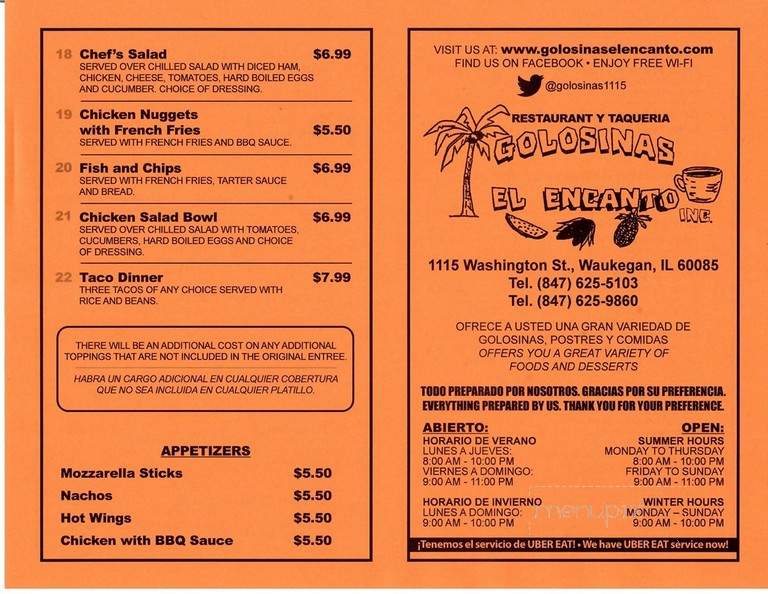 Golosinas El Encanto - Waukegan, IL menu_pic