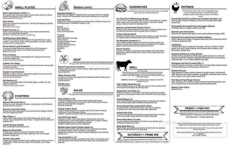 City Grill - An American Bistro - Wausau, WI menu_pic