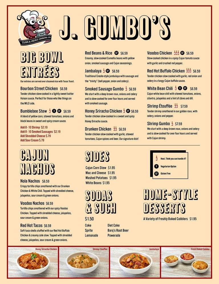 J. Gumbo's - Louisville, KY menu_pic