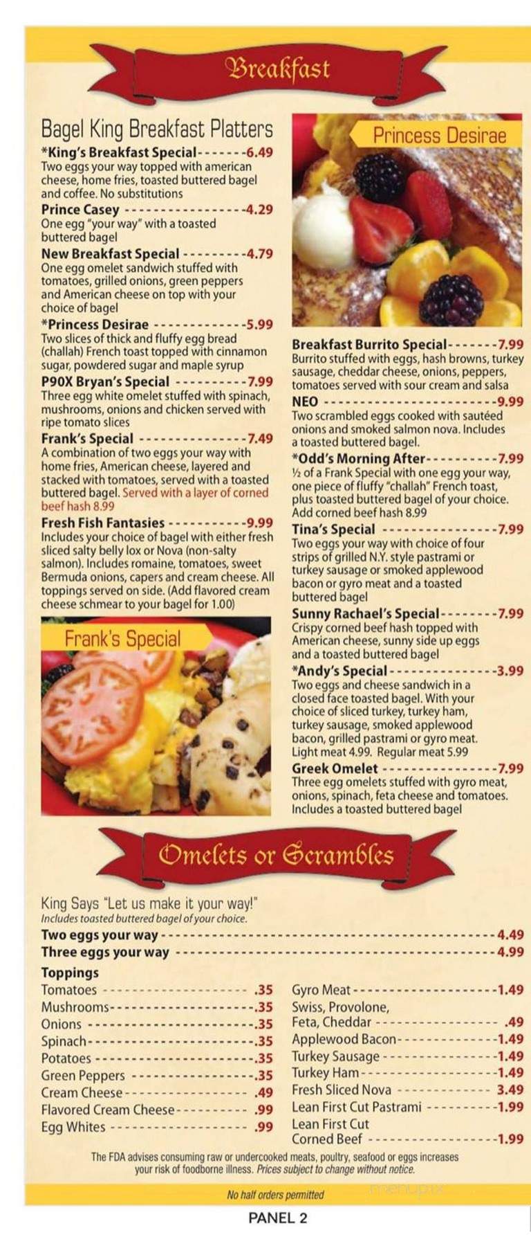Bagel King - Casselberry, FL menu_pic