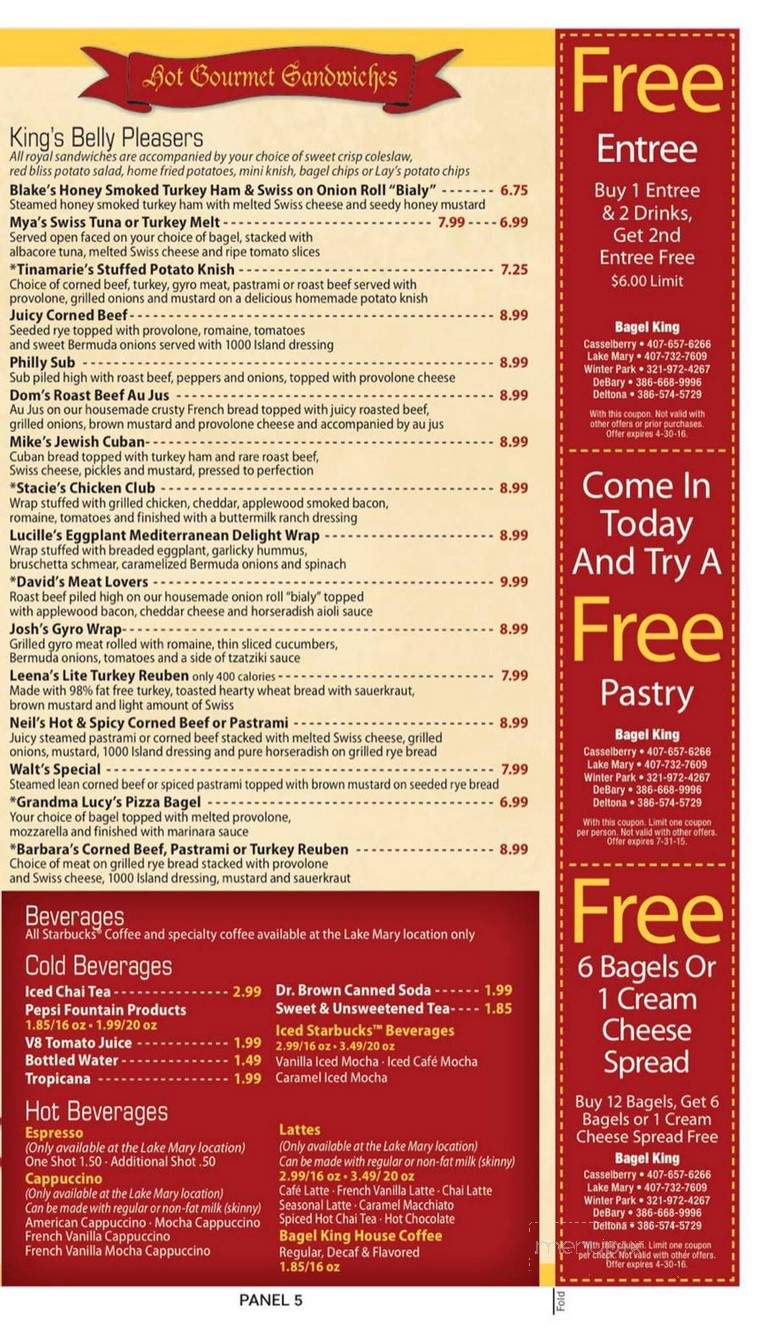 Bagel King - Casselberry, FL menu_pic