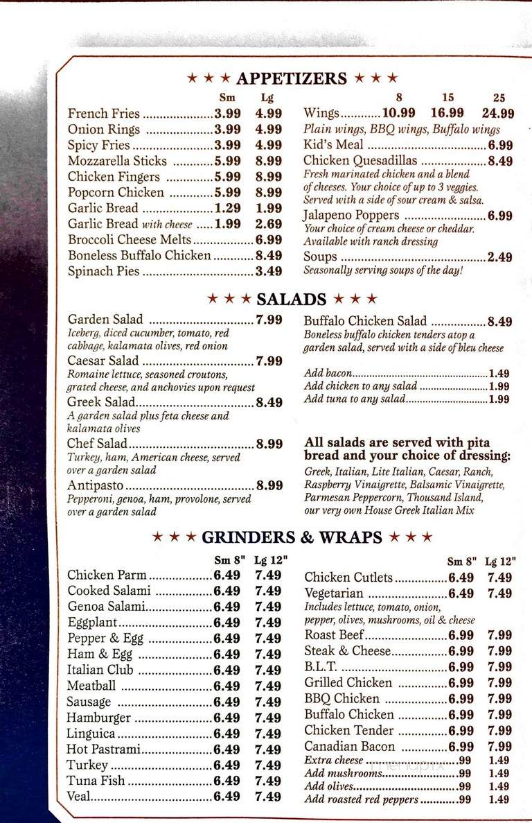 Bayzo's Pub - Brewster, MA menu_pic