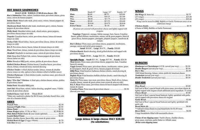 Central Avenue Pizza - Camden, OH menu_pic
