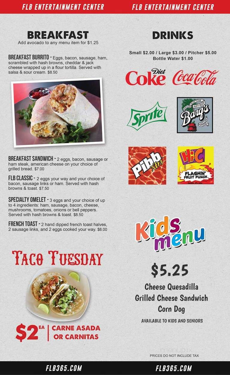 FLB Grill - Folsom, CA menu_pic