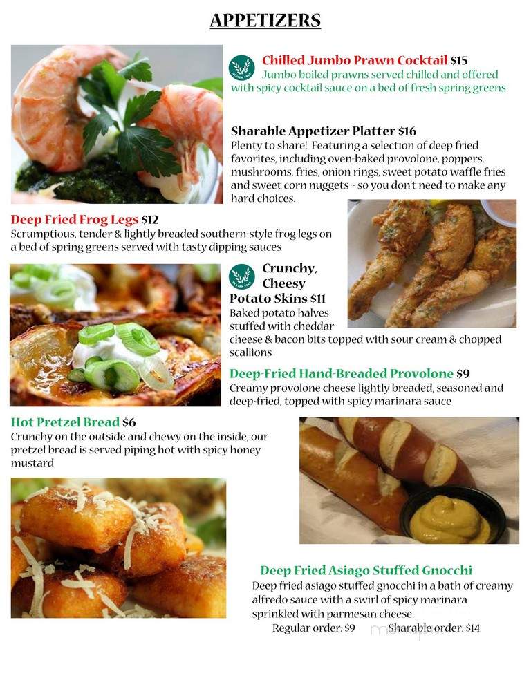 Timber Lake Lodge - Titusville, PA menu_pic