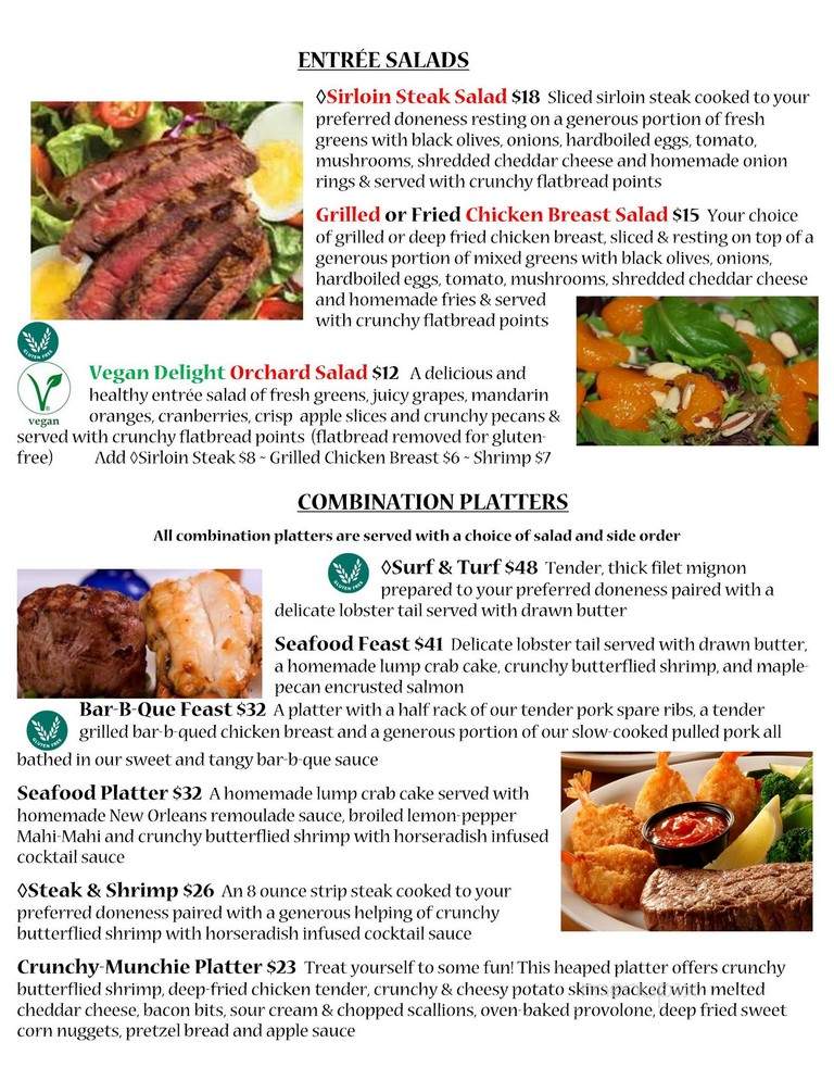 Timber Lake Lodge - Titusville, PA menu_pic