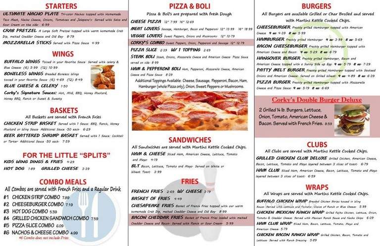 Corky's Pub - York, PA menu_pic