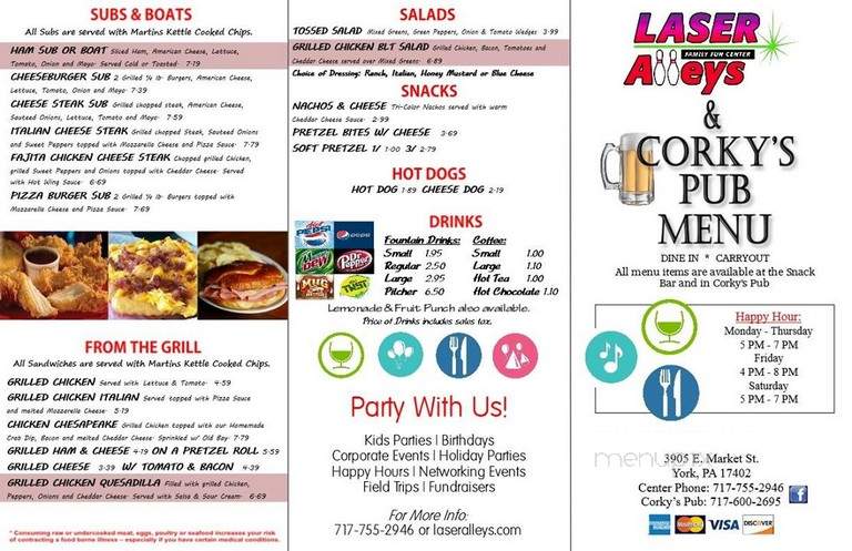 Corky's Pub - York, PA menu_pic