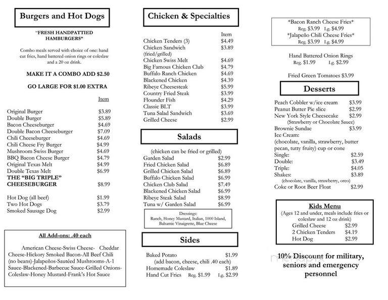 Ember's Grill - Augusta, GA menu_pic