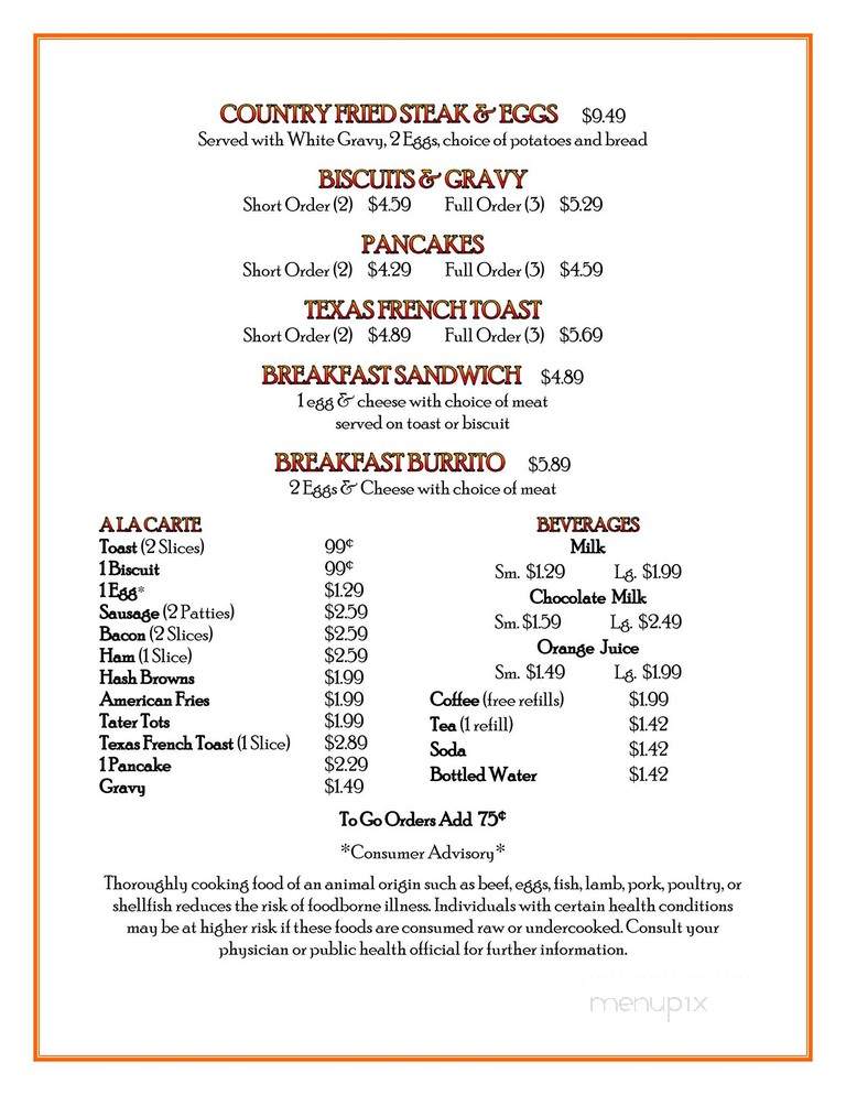 Possumholler - Edwards, MO menu_pic