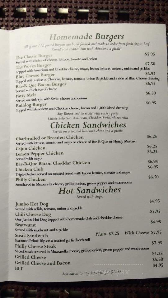 Fitz's Pub II The Irish Blldg - Villa Park, IL menu_pic