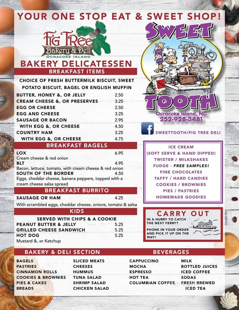 Online Menu of Fig Tree, Ocracoke, NC