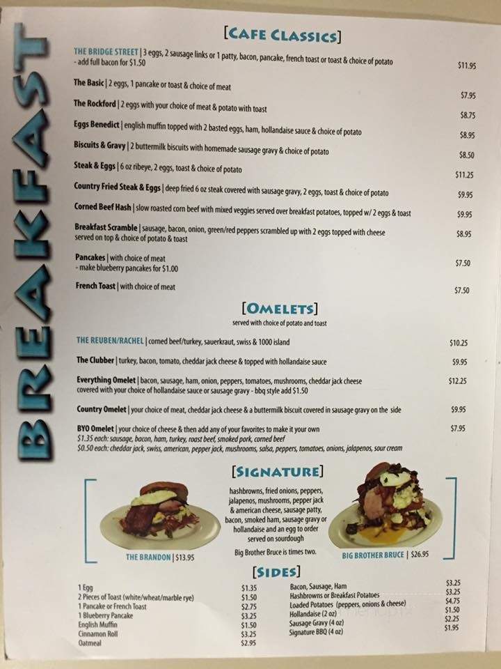 Bridge Street Cafe - Rockford, MN menu_pic